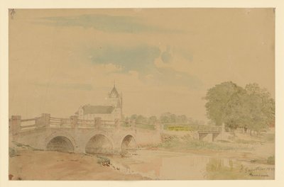 Blick auf Kirche und Brücken von Stavenhagen von Eduard Gaertner