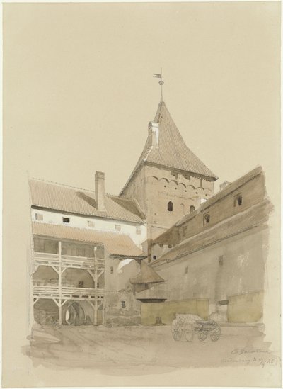 Der Hof des Schlosses Neidenburg von Eduard Gaertner