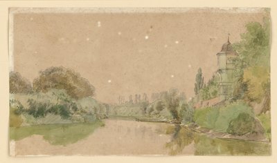 Die Elbe bei Barby von Eduard Gaertner