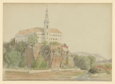 Schloss am Fluss (Donau?) von Eduard Gaertner