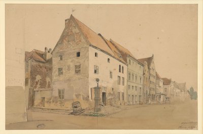 Straße in Thorn mit dem Geburtshaus von Nikolaus Kopernikus von Eduard Gaertner