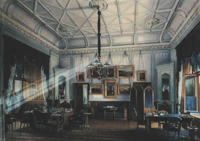 Blaues Studium von Kaiser Alexander II. (1818-81) im Farm Palace, 1860 von Eduard Hau