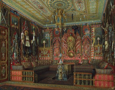 Türkisches Zimmer im Katharinenpalast in Zarskoje Selo, Mitte des 19. Jahrhunderts von Eduard Hau