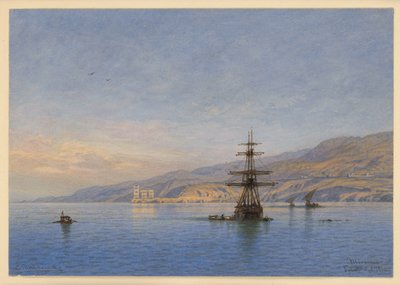 Castello di Miramare in der Bucht von Grignano bei Triest von Eduard Hildebrandt