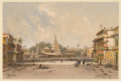 Straße in Bombay von Eduard Hildebrandt