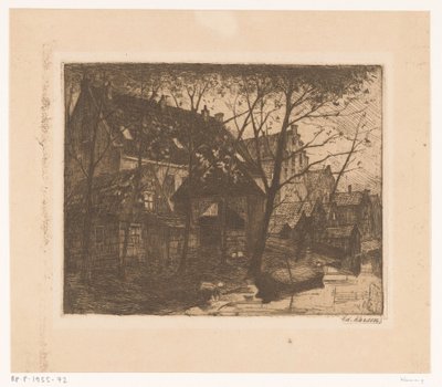 Rückseiten von Häusern am Wasser von Eduard Karsen (signed by artist)