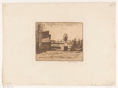 Bauernhof mit Scheune und Heuschobern von Eduard Karsen (signed by artist)