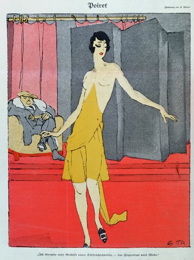 Beim Couturier, ein Modell mit Paul Poiret aus 
