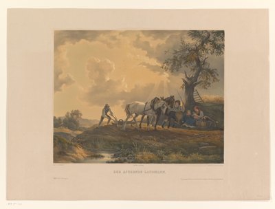 Figuren pflügen das Land von Eduard Weixlgärtner