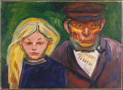 Alter Fischer und seine Tochter von Edvard Munch