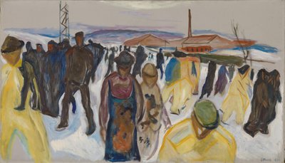 Arbeiter kehren nach Hause zurück von Edvard Munch