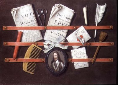 Briefständer mit Dokumenten und Miniatur von Karl I. von Edwaert Colyer or Collier