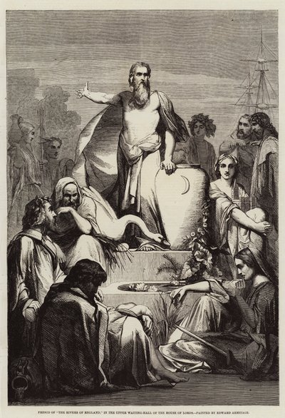 Fresko der Flüsse Englands, im oberen Wartezimmer des House of Lords von Edward A. Armitage
