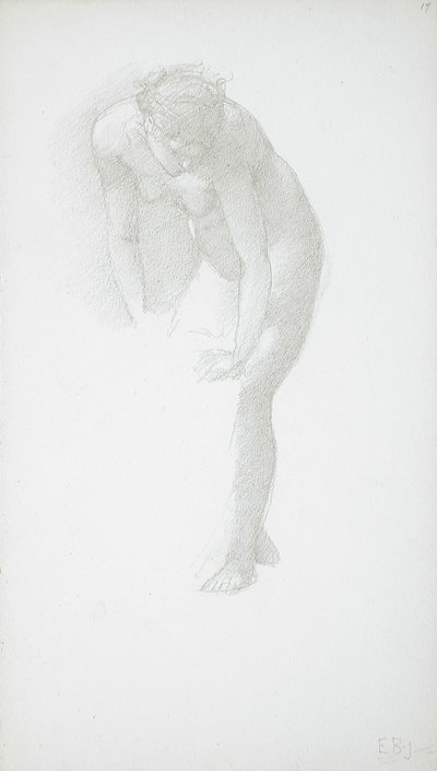 Sich biegender weiblicher Akt von Edward Burne-Jones
