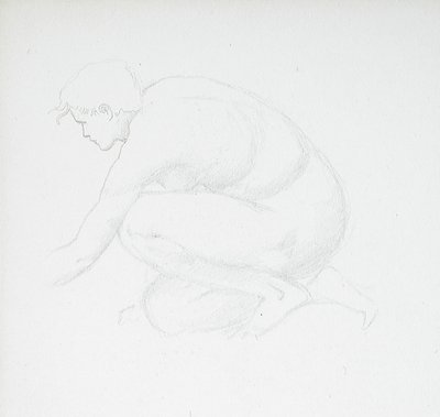 Kauernder weiblicher Akt von Edward Burne-Jones