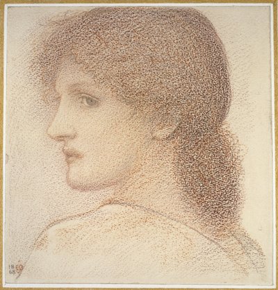 Studie eines Frauenkopfes, nach links gedreht von Edward Burne Jones
