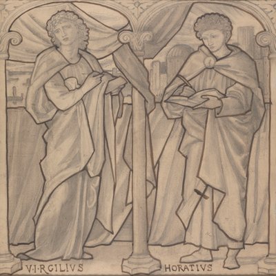 Vorbereitender Entwurf für ein Buntglasfenster, Virgil und Horace von Edward Burne Jones