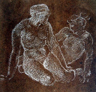 Studie von zwei sitzenden weiblichen Akten von Edward Coley Burne Jones