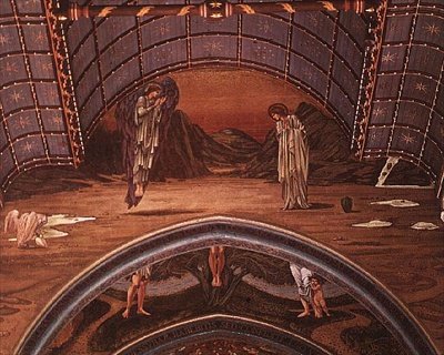 Die Verkündigung und Teil einer allegorischen Kreuzigung von Edward Coley Burne Jones