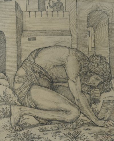 Nebukadnezar isst Gras von Edward Burne Jones