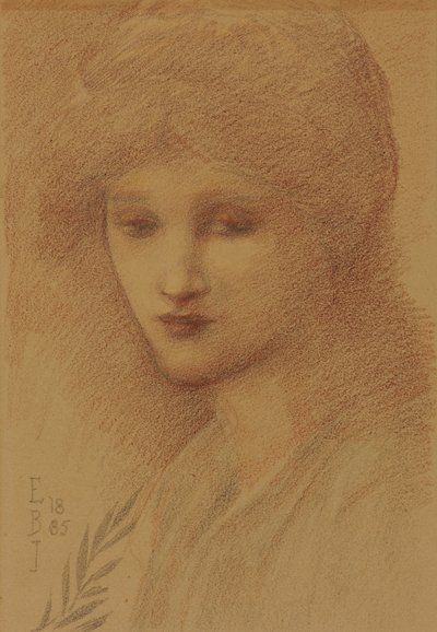 Porträt von Laura Lyttelton, geborene Tennant, mit gesenktem Blick, 1885 von Edward Burne Jones