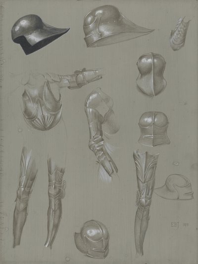 Studien einer Rüstung, 1875 von Edward Burne Jones