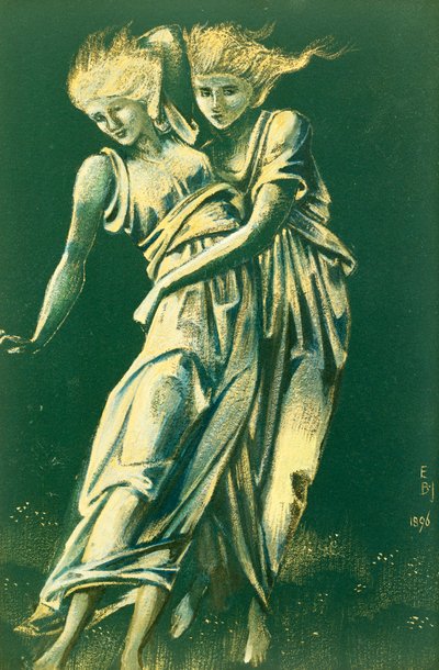 Studie von tanzenden Figuren in Umarmung: Ein Entwurf für Metall von Edward Burne Jones