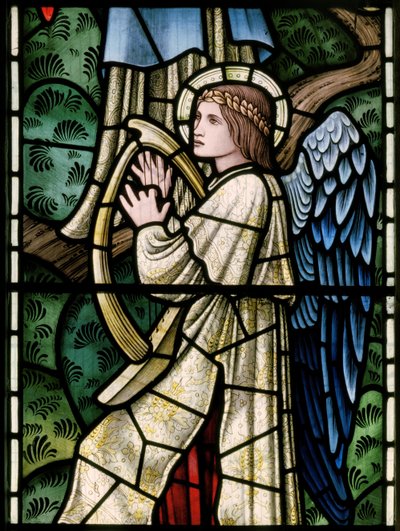 Engel des Paradieses, Engel Musiker (Detail, 1902-1914) von Edward Coley and Dearle Burne Jones