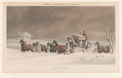 Kutsche im Schnee stecken geblieben von Edward Duncan