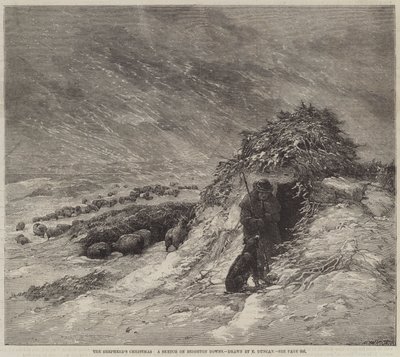 Das Weihnachtsfest des Hirten, eine Skizze auf den Brighton Downs von Edward Duncan