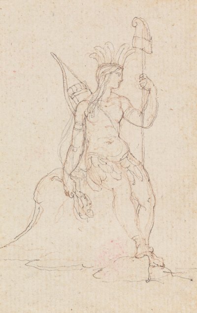 Eine Allegorie Amerikas mit der Freiheitsmütze von Edward Francis Burney