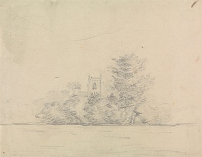 Landschaft mit Kirche von Edward Francis Burney