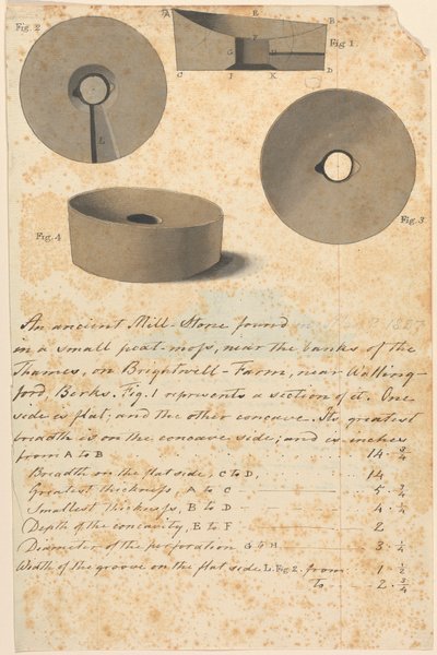 Studie eines antiken römischen Mühlsteins (?) von Edward Francis Burney