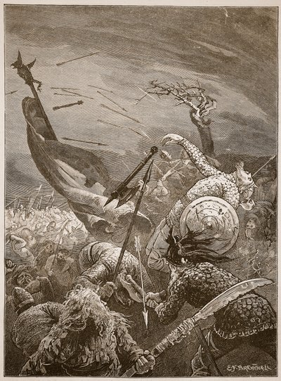 Tod von Harold in der Schlacht von Hastings, Illustration aus 