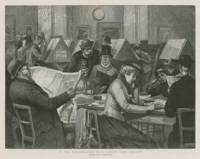 Im Lesesaal einer Londoner Freien Bibliothek von Edward Frederick Brewtnall
