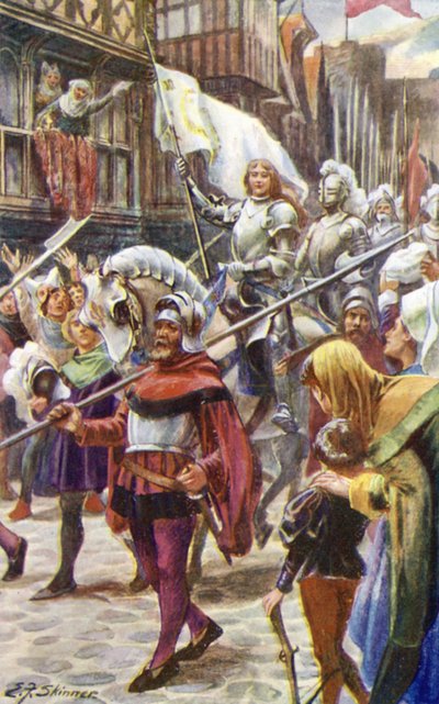 Johanna von Orléans, triumphierend in Tours einziehend von Edward Frederick Skinner