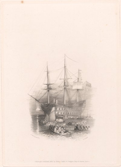 Die Bellerophon, Plymouth Sound von Edward Goodall