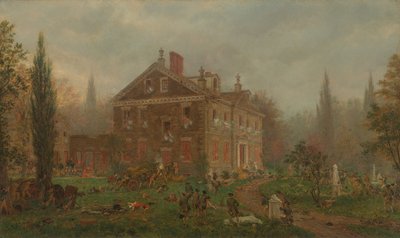 Der Angriff auf Chews Haus während der Schlacht von Germantown, 1777 von Edward Lamson Henry
