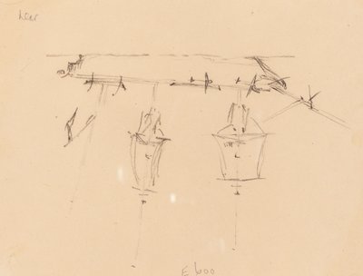Ein Segelschiff [verso] von Edward Lear