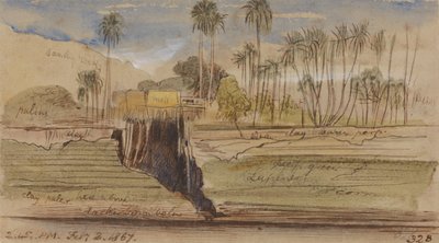 Zwischen Ibreem und Wady Halfeh, 14:45 Uhr, 2. Februar 1867 von Edward Lear