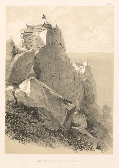 Illustrierter Ausflug in Italien Bd. II: Alte Mauern, Monte Circello von Edward Lear