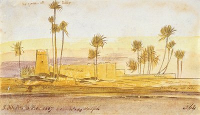 In der Nähe von Wady Halfeh, 17:30 Uhr, 6. Februar 1867 von Edward Lear
