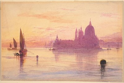 Santa Maria della Salute, Venedig, bei Sonnenuntergang von Edward Lear