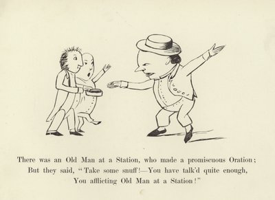 Es war ein alter Mann an einer Station, der eine wahllose Rede hielt von Edward Lear