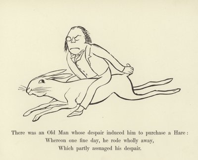 Es war ein alter Mann, dessen Verzweiflung ihn dazu brachte, einen Hasen zu kaufen von Edward Lear