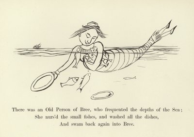 Es war eine alte Person von Bree, die die Tiefen des Meeres frequentierte von Edward Lear