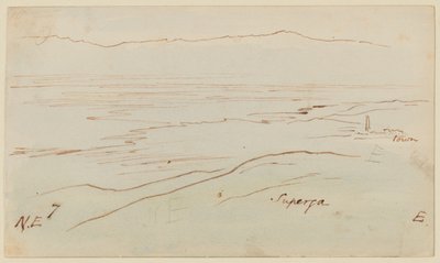Ansicht von Turin - Ortsansicht mit Superga von Edward Lear