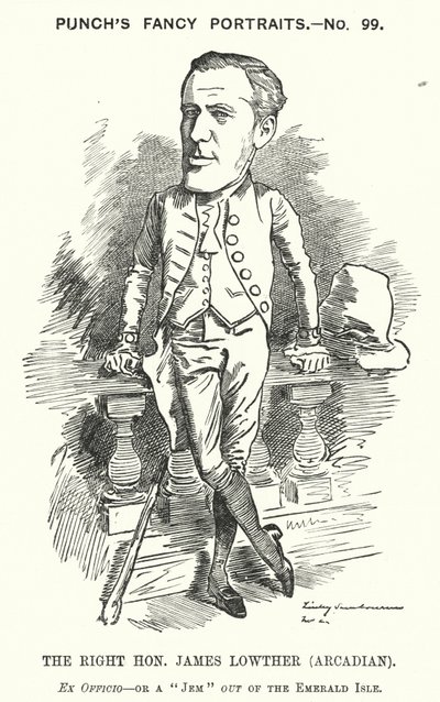 James Lowther, englischer konservativer Politiker und Sportler (Karikatur) von Edward Linley (after) Sambourne