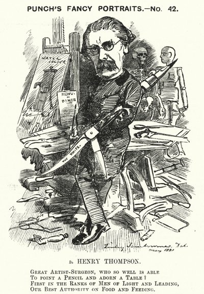 Sir Henry Thompson, englischer Chirurg (Karikatur) von Edward Linley (after) Sambourne