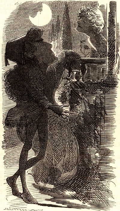 Henry Irving in Balkonszene von "Romeo und Julia" von Edward Linley Sambourne